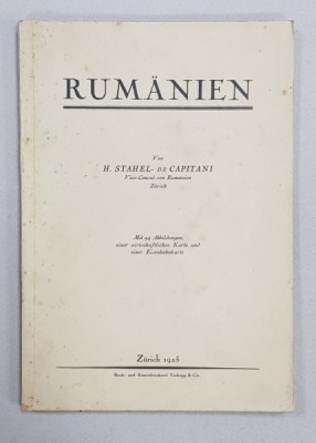 RUMANIEN de H. STAHEL DE CAPITANI - ZURICH, 1925*Dedicatie foto