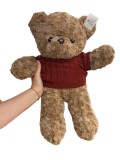 Jucarie de plus ursulet clasic maro cu hanorac rosu