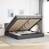 vidaXL Cadru de pat otoman cu saltele țesătură gri &icirc;nchis 200x200cm 3312251