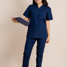 Costum Medical Bleumarin Unisex Poplin 110g Cesare - XS