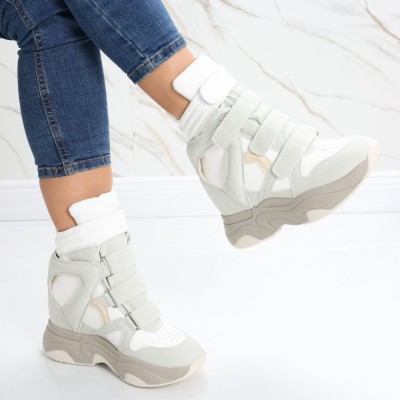 Sneakers dama cu Platforma Albi din Piele Ecologica Anamil, 38 foto
