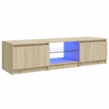 Cumpara ieftin Comoda TV cu lumini LED, stejar sonoma, 140x40x36 cm