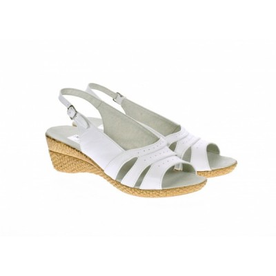 Sandale dama albe din piele naturala box, platforme de 5cm, S4ALBBOX foto