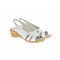 Sandale dama albe din piele naturala box, platforme de 5cm, S4ALBBOX