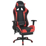 Cumpara ieftin Scaun birou rabatabil, design racing, suport picioare, roșu