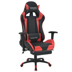 Scaun birou rabatabil, design racing, suport picioare, roșu foto