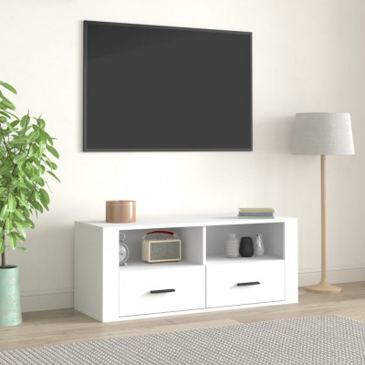 Comoda TV, alb, 100x35x40 cm, lemn prelucrat GartenMobel Dekor foto