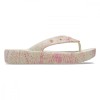 Slapi Crocs Classic Platform Snake Print Flip Bej - Bone/Multi, 36, 39