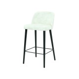 Scaun Bar cu Spatar IVA, Stofa/Piele, Picioare Metal/Lemn Fag, 103 cm, Rezistent, Elegant, Confortabil, Interior