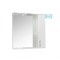 Oglinda baie cu dulap GN0201, dreptunghiulara, PAL Lucios, iluminare led, 2 rafturi, 70 cm, alb