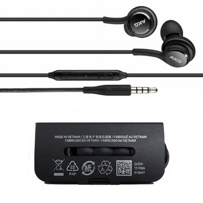 OEM (RYBM8) - Casti cu Fir, AKG, In Ear, Jack 3.5mm, Stereo HiFi, 1.2m, Braided, Black [bulk]