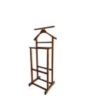 Portmantou suport haine, tip valet, dublu, din lemn masiv, 102 cm, nuc