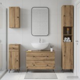 Cumpara ieftin Set de dulapuri pentru baie, 4 piese BREDA Stejar Artizanal
