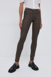 Morgan pantaloni PALONA culoarea verde, mulată, medium waist, PALONA