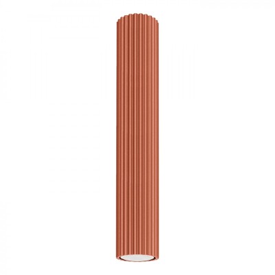 Lampă De Tavan Karbon Ocru Roșu Aluminiu, 1 Bec Tub Minimalist De Interior. foto
