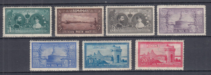 ROMANIA 1928 LP 81 - 10 ANI DE LA UNIREA DOBROGEI SERIE SARNIERA