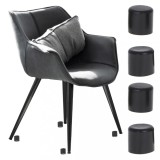 Set 4 buc. protectii anti-zgarieturi picioare scaun, diametru 19mm, culoare neagra, AVEX