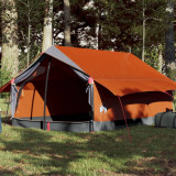 Cort camping 2 pers. gri portocaliu 193x122x96 cm tafta 185T