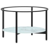 Cumpara ieftin Masa de ceai ,marmura alba si neagra,70 cm sticla securizata
