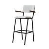 Scaun Bar Retro HALE A cu Manere, Piele Bivol/Catifea/Stofa, Metal, 108x50x43 cm, Inaltime Sezut 65/75 cm, Max 130 kg
