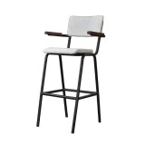 Scaun Bar Retro HALE A cu Manere, Piele Bivol/Catifea/Stofa, Metal, 108x50x43 cm, Inaltime Sezut 65/75 cm, Max 130 kg