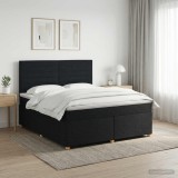 Cumpara ieftin Pat boxspring cu saltea Negru 160 x 200 cm Tesatura