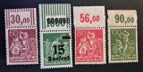 Germania (Deutsches Reich / Weimar 1927-1928) Lot de 4 Timbre "Deutsche Nothilfe" cu Margini Superioare (MINT / Neștampilate) CLK1