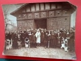 fotografie mare Cununie religioasa la Romani in anul 1931 , dimensiuni aproximativ 20 cm x 14 cm