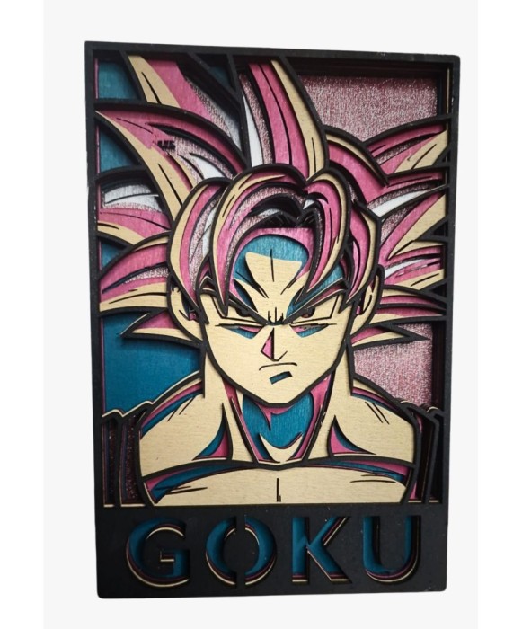 Tablou din Lemn &ndash; Goku 3D, 6 Straturi