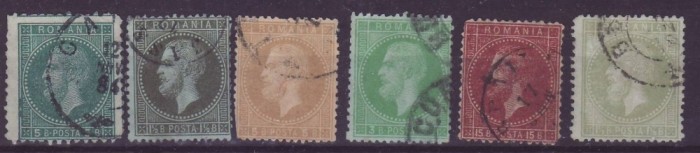 Romania 1872-1906 Lot Carol 1 6 valori