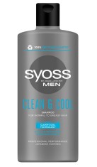 Sampon Syoss Men Clean Cool pentru par normal spre gras, 440 ml