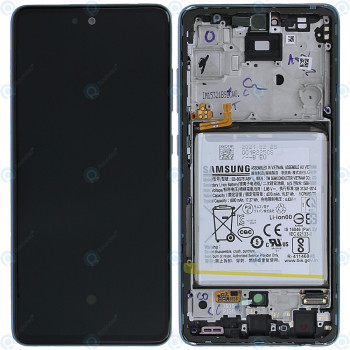 Samsung Galaxy A52 5G (SM-A525F SM-A526B) Capac frontal al modulului de afișare + LCD + digitizer + baterie albastru minunat GH82-25229B