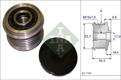 INA 535 0203 10 Sistem roata libera, generator foto