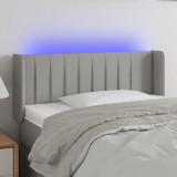 Tablie de pat cu LED, gri deschis, 83x16x78/88 cm, textil GartenMobel Dekor, vidaXL