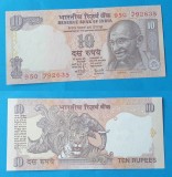 Bancnota veche India 10 Rupees - in stare foarte buna SUPERBA