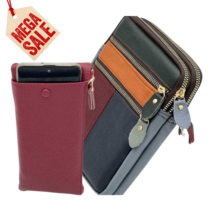 Set Cadou pentru Femei : Borseta de Umar Multicolora Compacta + Portofel cu Spatiu Telefon