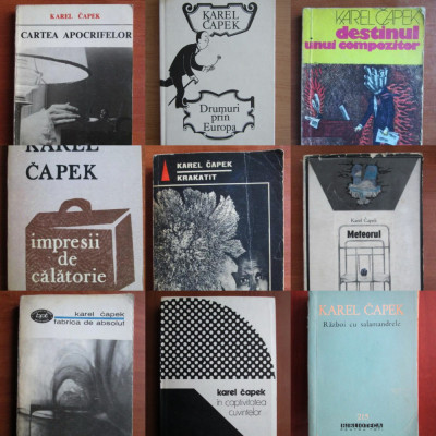 Pachet 9 carti KAREL CAPEK - clasic ceh - pionier al romanelor SF foto