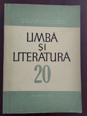 Revista Limba și literatura - Volumul XX (20) - 1969 foto
