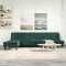 Canapea extensibilă &icirc;n formă de L verde 255x140x70 cm catifea