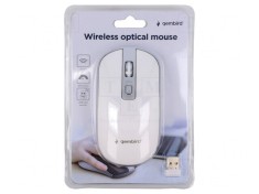 Mouse optic wireless USB alb/argintiu 4 butoane 10m