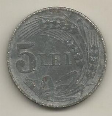 ROMANIA 5 LEI 1942 ZINC [4] livrare in cartonas foto