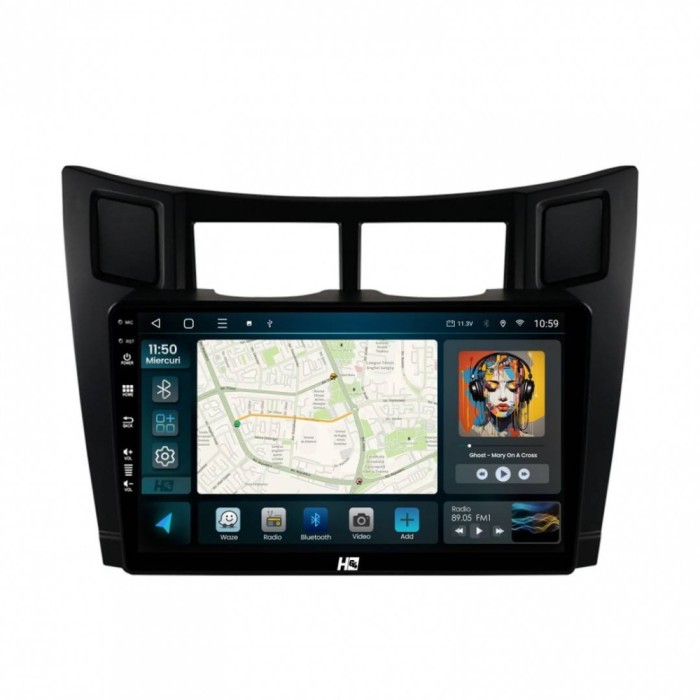 Navigatie Toyota Yaris (2005-2012) 4GB RAM Android 13 Octacore Slot Sim 4G DSP GPS Wi-FI Carplay Android Auto USB Bluetooth Waze Touchscreen 9 inch