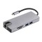 Adaptor Hub Multifunctional 8 In 1 Techstar? SFQ8IN1, HDMI 4K, VGA 1080P, USB-C, 2 X USB 3.0, LAN RJ45 Ethernet 1000Mbps, Cititor de carduri SD/TF, PD