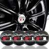 Set 4 buc. ornament central janta, model &bdquo;F1 Black&rdquo;, diametru 5cm