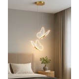 Lustra LED, Suspendata, Pendul, 2 Surse de Lumina, Design in forma de Fluture, Dimabila, 3 Tipuri de Lumina, Calda, Neutra si Rece, Potrivit pentru Do