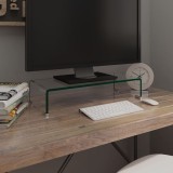 Cumpara ieftin Suport TV/monitor din sticlă transparentă, 60 x 25 x 11 cm, vidaXL