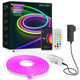 Cumpara ieftin Banda LED Neon RGBIC flexibila Katlion&reg;, Smart Control din aplicatie ,5M