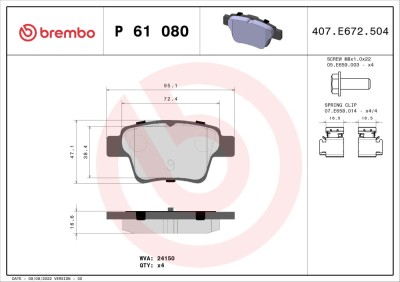 BREMBO P 61 080 PRIME LINE set placute frana,frana disc foto