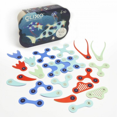 Clixo joc magnetic de construit - Animalute marine ( 24 piese) foto