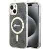 Husa pentru iPhone 15 Plus / iPhone 14 Plus - Guess IML 4G MagSafe (GUHMP15MH4STW) - Brown